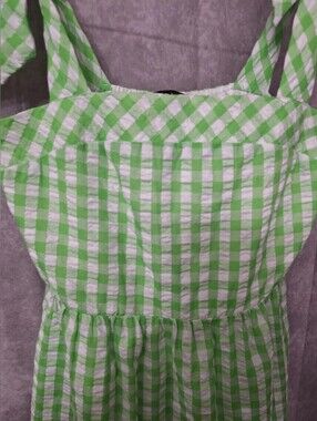 Green and White Gingham Sundress